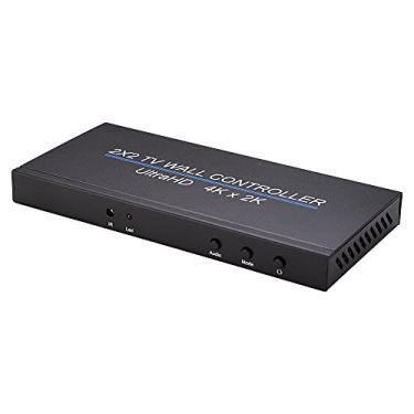 Imagem de 4k x 2k 2x2 hd controlador de parede de vídeo 2x2 tela processador de vídeo tv display controlador de vídeo ampla compatibilidade plug eua/504