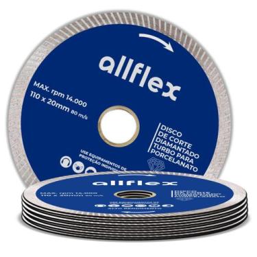 Imagem de Kit 10 Discos Diamantado allflex Turbo P/Porcelanato 110MMx20MM