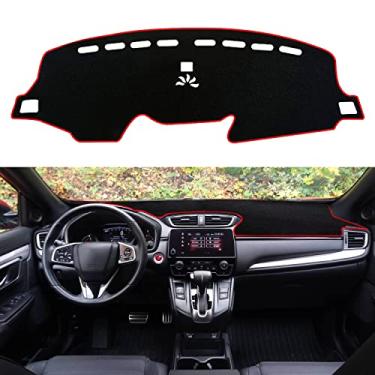 Imagem de YOFAMO Capa de painel de painel tapete tapete de almofada de encaixe personalizado para Honda CRV 2017 2018 2019 2020 2021 2022 acessórios antiderrapante tapete protetor de console central (borda