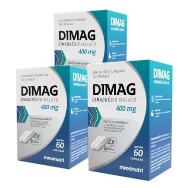 Imagem de Kit 3 Dimag Dimalato de Magnésio 400mg 60 Cápsulas Maxigold