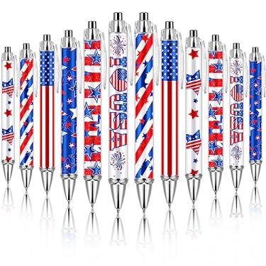 Imagem de Gueevin 24 canetas decorativas retráteis patrióticas fofas de 0,5 mm de tinta gel preta para presente de 4 de julho (estrela)