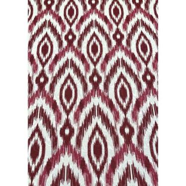 Imagem de Tecido Jacquard Estampado Arabesco Vermelho e Branco - 1,40m de Largur