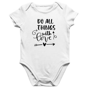 Imagem de Body Bebê Algodão Do All Things With Love - Foca na Moda, Branco, P