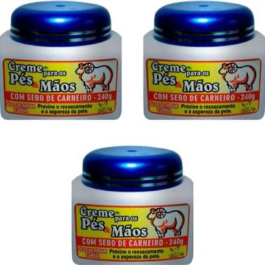 Imagem de Creme para os Pés e Mãos San Jully Com Sebo de Carneiro Pote 240g Kit 