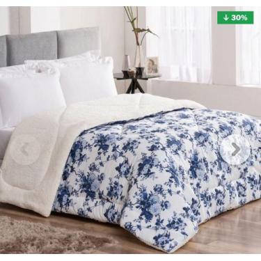 Imagem de Coberdrom Casal Queen Winter 100% Algodão / Sherpa 01 Peça - Floral Ma
