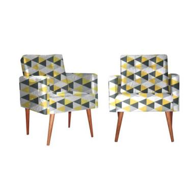 Imagem de Combo 2 Poltronas Decorativas Camila Com Pés Madeira - MOVEIS ÁGUIAS 