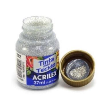 Imagem de Tinta Para Tecido 37ml Glitter - 202 Prata Acrilex