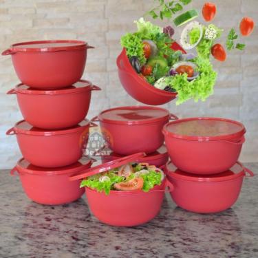 Imagem de Kit 10 Saladeira Vasilhas Plastico 1 Litro Cozinha  Melhor Qualidade, 