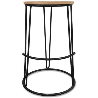 Imagem de Banco Banqueta Média Industrial Dinamarca Em Aço Balcão Bar Cozinha Pr