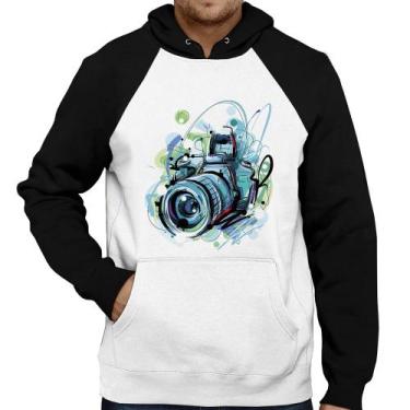 Imagem de Moletom Câmera Fotográfica - Foca na Moda, Branco, Preto, GG