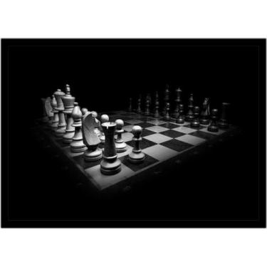 Imagem de Quadro Decorativo Xadrez Tabuleiro Jogos Com Moldura RC012 - Vital Pri