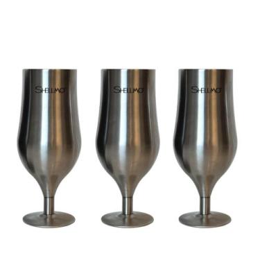 Imagem de Kit 3 Taças Térmica para Cerveja - 400ML - Shellmo, INOX