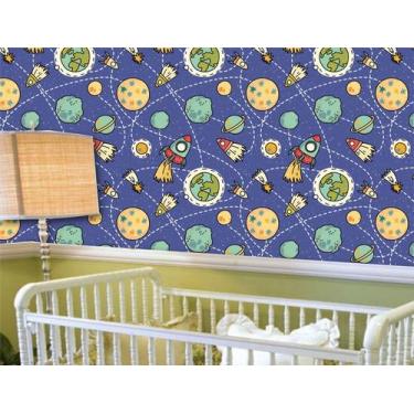 Imagem de Papel de parede adesivo infantil astronauta ( med. 90x300 cm) - ATITUD