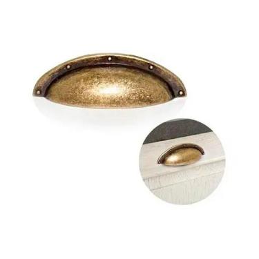 Imagem de Puxador Concha Eliptico Colonial Ouro Velho - BIGFER