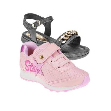 Imagem de Papete Infantil e Tênis Menina - KIT 2 PARES Tam 23 ao 34 - sapatinhos