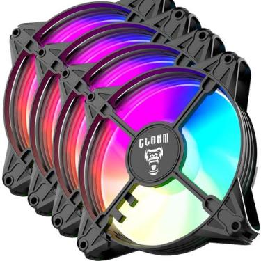 Imagem de Kit Com 4 Ventoinhas Fan Cooler Gamer Led Rgb Eurus Clanm