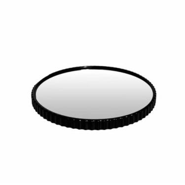 Imagem de Bandeja Espelhada Decorativa Redonda Banheiro Penteadeira - MM, Preto