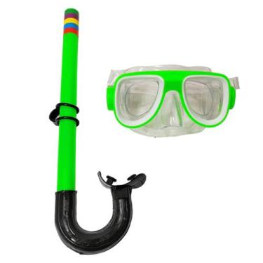 Imagem de Kit Mergulho Básico Infantil Com Snorkel E Óculos Com Excelente Vedaçã
