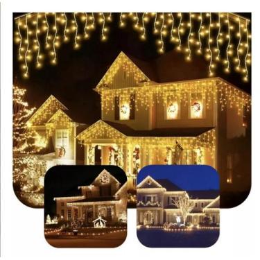 Imagem de CASCATA 400 LED 4 led fixo branco quente 1 strobo branco frio - V8