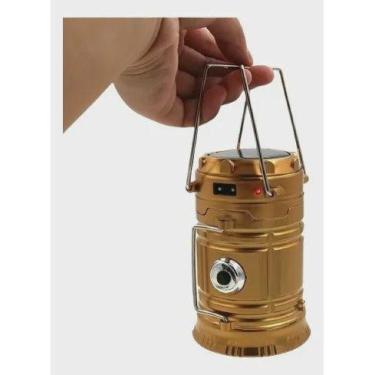 Imagem de Lampião Lanterna Luminária Carregador Solar Camping Usb Led - Max Mídi