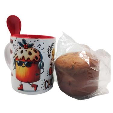 Imagem de Caneca com colher Gente que ama Chocotone+Chocotone 80 g - Coleção TEA