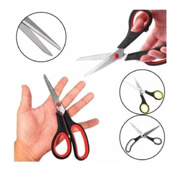 Imagem de Kit 3 PCs Tesouras Diferentes Para Cozinha Tecido Papel Costura Qualid