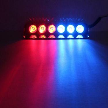 Imagem de Strobo Giroflex Interno 6 Leds Vermelho Azul Para Fixa Vidro - Strobos