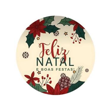 Imagem de 50 Etiquetas Adesivas Comemorativas Feliz Natal Adesivos Recebidos 4Cm