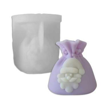 Imagem de Tone Fun Molde de silicone em forma de saco de presente de Papai Noel para fazer velas, resina, velas de aromaterapia, sabonete de cera artesanal, decoração de casa, artesanato