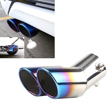 Imagem de NGHEY Pacote-1 Ponta de Escapamento de Aço Inoxidável, Tubo de Escapamento Universal para Modificação do Tubo de Escapamento do Carro, Tubo de Escapamento do Carro Inclinado, Silenciador de Combustão,