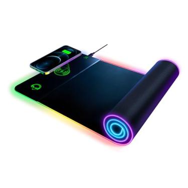 Imagem de HyperGear Mouse pad para jogos com carregamento sem fio RGB de 15W RGB para jogos, MacBook, PC, laptop, iPhone, Samsung e mais