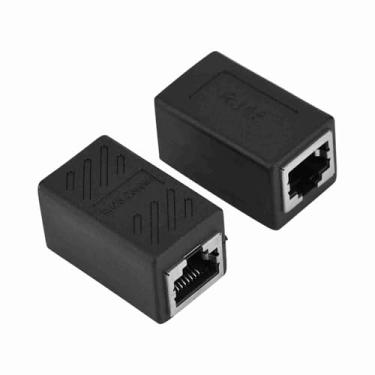 Imagem de Conector de Cabo Ethernet, Acoplador RJ45 Ethernet para Conector Ethernet 2PCS RJ45 Fêmea para Fêmea Adaptador de Rede LAN Acoplador Conector Extensor de Rede Ethernet