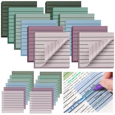 Imagem de Pacote com 24 720 folhas translúcidas, notas adesivas forradas transparentes, notas adesivas coloridas, autoadesivas, à prova d'água, blocos de notas para material escolar, 7,6 x 7,6 cm (cor fresca)