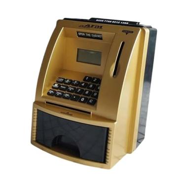 Imagem de Esquirla Cofrinho ATM para crianças Caixa de poupança Prompt de voz Moeda eletrônica Lata para idades 3 4 5 6 7 8 Presentes de aniversário, Ouro