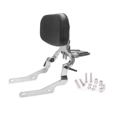 Imagem de GZDLMOTO Encosto de motocicleta Sissy Bar para motorista e passageiro suporte ajustável com almofada de almofada, bagageiro serve para Harley Nightster RH 975 Special RH975S 2022 2023 2024 (cromado)