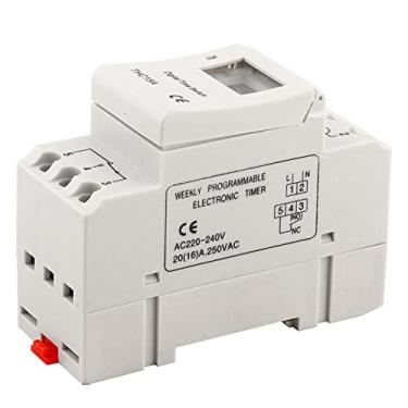 Imagem de Interruptor Temporizador Digital Em Trilho DIN, Interruptor de Tempo Programável Com Programas de Repetição e Pré-configuração Avançada, Número Programável 20A para Iluminação