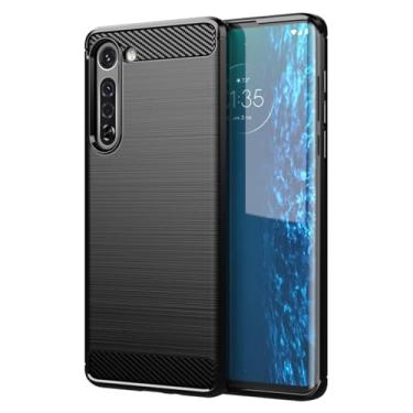 Imagem de Vavies Capa para Moto Edge 2020, para Motorola Edge 5G XT2063-2 XT2063-3, capa de fibra de carbono, capa fina e macia de TPU com absorção de choque, à prova de choque, capa de telefone para Motorola