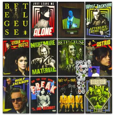 Imagem de WARNER BROS PICTURES Conjunto de pôsteres Beetlejuice - Pacote com 12 pôsteres Beetlejuice com Beetlejuice, Lydia, Astrid, Mais | Decoração de quarto Beetlejuice para crianças, adolescentes e adultos