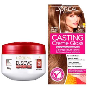 Imagem de Kit Creme de Tratamento Elseve Reparação Total 5 300g e Tintura Creme 