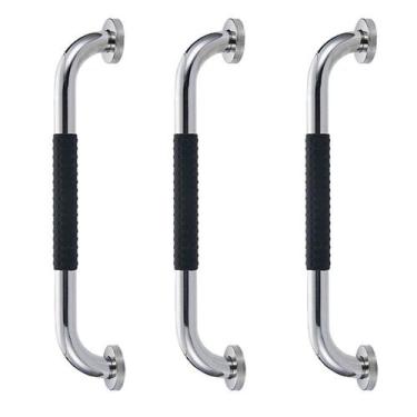 Imagem de Barra de Apoio Inox 40cm Suporte Antiderrapante Kit 3 uni Idoso Gestan