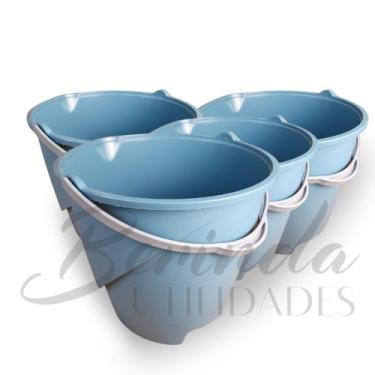 Imagem de Kit Baldes De Plastico com Alça 8 litros Com 4 e 2 Unidades - Berinda 