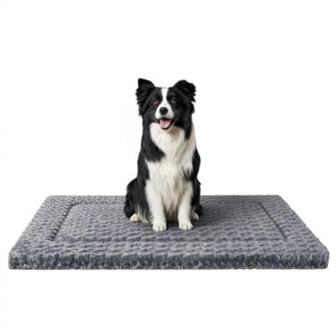 Imagem de WESTERN HOME Cama de cachorro para gaiola, tapete de espuma de alta resiliência com pelúcia ondulada macia, confortável, antiderrapante, lavável, para cães e gatos grandes, médios e pequenos
