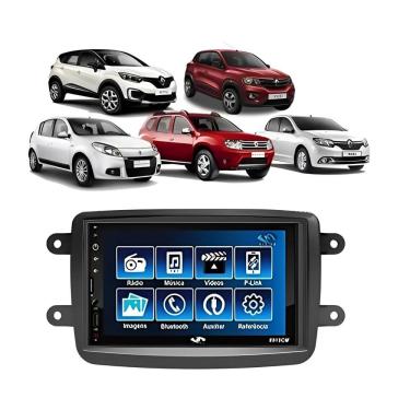 Imagem de Kit Multimídia Kwid Mp5 7 Pol Bt Usb Fm Leitor SD Espelhamento