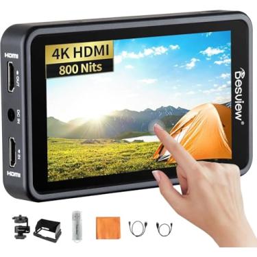 Imagem de Desview Monitor de câmera R5II 5,5 polegadas 4K tela sensível ao toque LCD HDMI 1920 * 1080 HDR 3D-LUTs 800 Nits FHD painel DSLR compatível com bateria NP-F e E6 (R5II 5,5 polegadas)