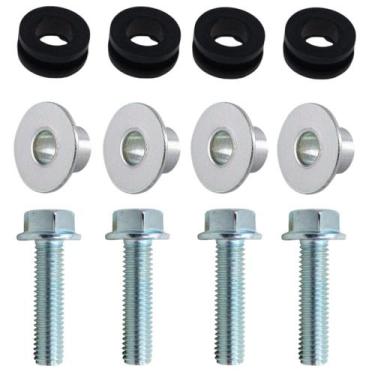 Imagem de Kit 4 coxim parafusos zincados buchas fixação paralama dianteiro CG125