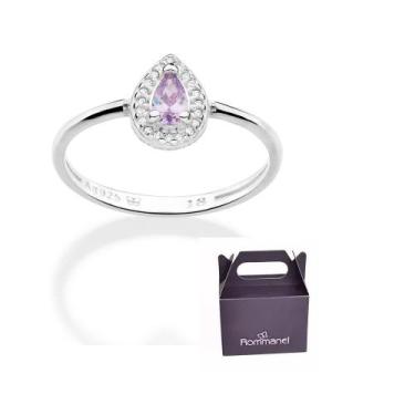 Imagem de Anel Solitário Gota Prata 925 com Zircônia Rommanel 810336, 22, Prata