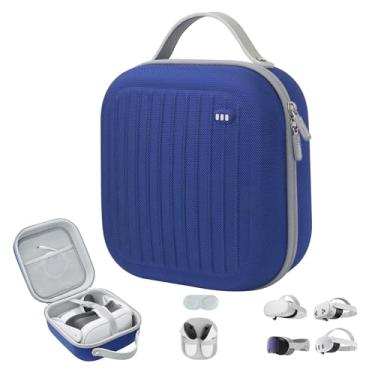 Imagem de Krypthos Estojo Rígido De Transporte Compatível Com Meta Quest 3S/Quest 3/Quest 2/Vision Pro, Estojo Para Headset De Jogos Vr Portátil E Controladores De Toque Com Protetor De Lente, Adequado Para V