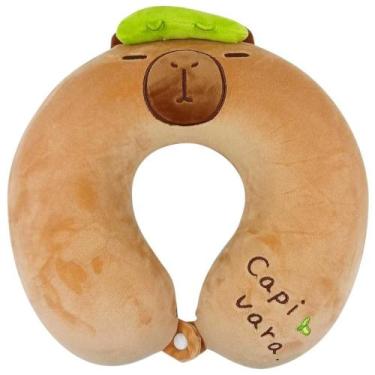 Imagem de Travesseiro Almofada de Pescoço Viagem Fofinha de Capivara - C A A BRA
