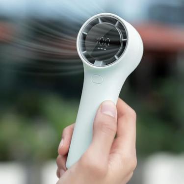 Imagem de Ventilador Turbo Portátil Portátil, Motor Sem Escova, Bateria de 3000mAh, Lâminas de Turbofan, Carregamento do Tipo C, Tela Digital HD, Cinco Velocidades de Ajustáveis,
