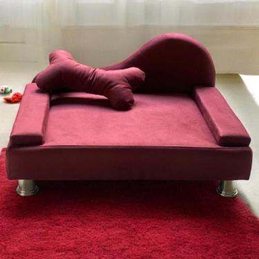 Imagem de Puff Pet Cama Estofada com Almofada Para Cachorro Amora E01 Suede - In